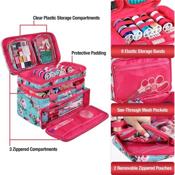 SINGER Sewing Accessories Organizer (Bag Only) – Double Layer Portable Sewing - Picture 4 of 8